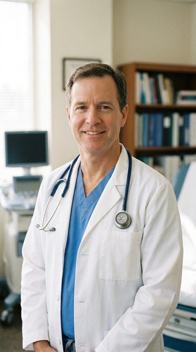 Provider reviewing medical documents and patient health data charts